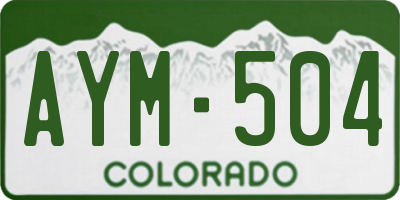 CO license plate AYM504