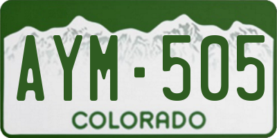 CO license plate AYM505