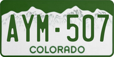 CO license plate AYM507