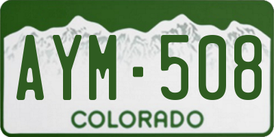 CO license plate AYM508