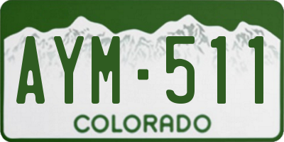 CO license plate AYM511