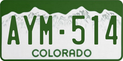 CO license plate AYM514