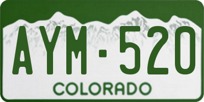 CO license plate AYM520