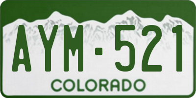 CO license plate AYM521