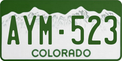 CO license plate AYM523