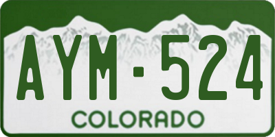 CO license plate AYM524