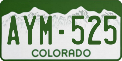 CO license plate AYM525