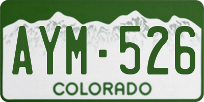 CO license plate AYM526