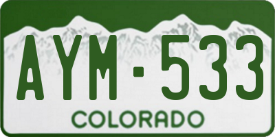 CO license plate AYM533