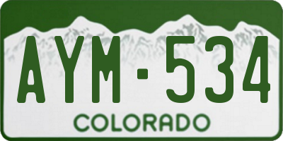 CO license plate AYM534