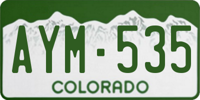 CO license plate AYM535