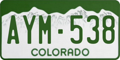 CO license plate AYM538