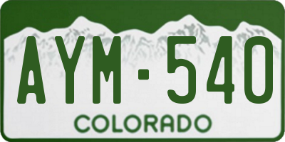 CO license plate AYM540