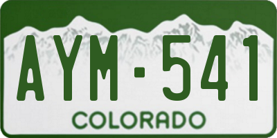 CO license plate AYM541