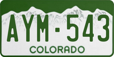 CO license plate AYM543