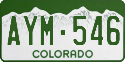 CO license plate AYM546