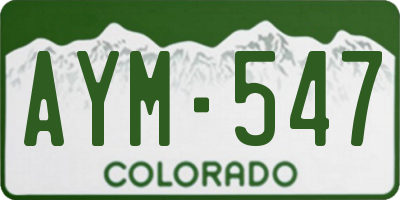 CO license plate AYM547