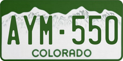 CO license plate AYM550