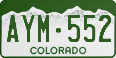 CO license plate AYM552