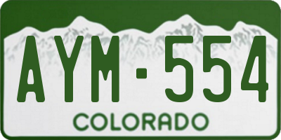 CO license plate AYM554