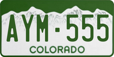 CO license plate AYM555