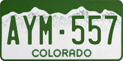 CO license plate AYM557