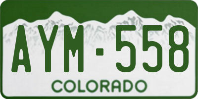 CO license plate AYM558