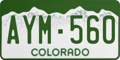 CO license plate AYM560