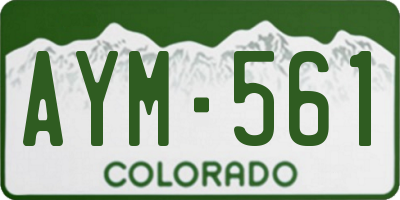 CO license plate AYM561