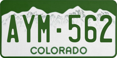 CO license plate AYM562