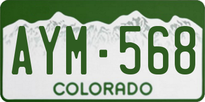 CO license plate AYM568