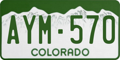 CO license plate AYM570