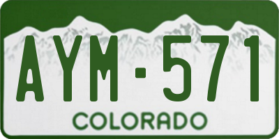 CO license plate AYM571