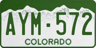 CO license plate AYM572
