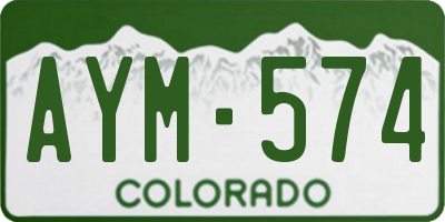 CO license plate AYM574