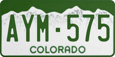 CO license plate AYM575