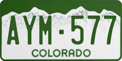 CO license plate AYM577