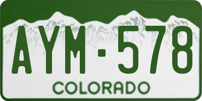 CO license plate AYM578