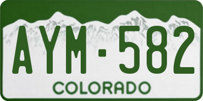 CO license plate AYM582
