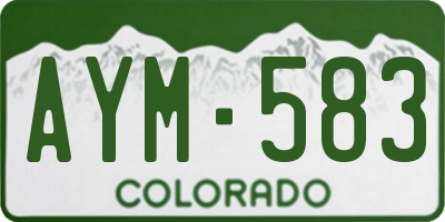 CO license plate AYM583