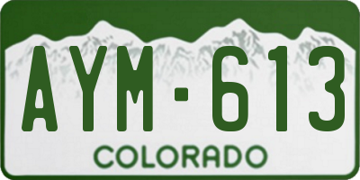 CO license plate AYM613