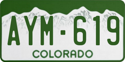 CO license plate AYM619