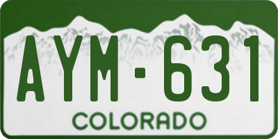 CO license plate AYM631