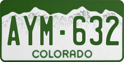 CO license plate AYM632