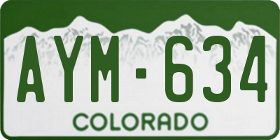 CO license plate AYM634