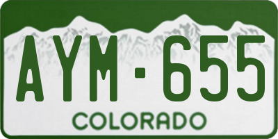 CO license plate AYM655