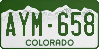 CO license plate AYM658