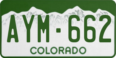CO license plate AYM662