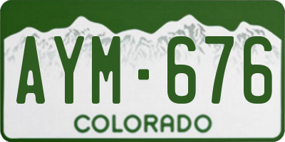 CO license plate AYM676