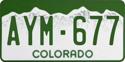 CO license plate AYM677